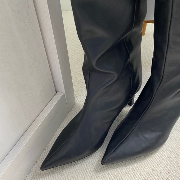 Zara Genuine Leather Tall Boots - Picture 4 of 7